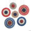 8" - 12" Patriotic Burlap Hanging Paper Fans - 6 Pc. -Party Decorations Sales Shop 8 12 patriotic burlap hanging paper fans 6 pc 13943639