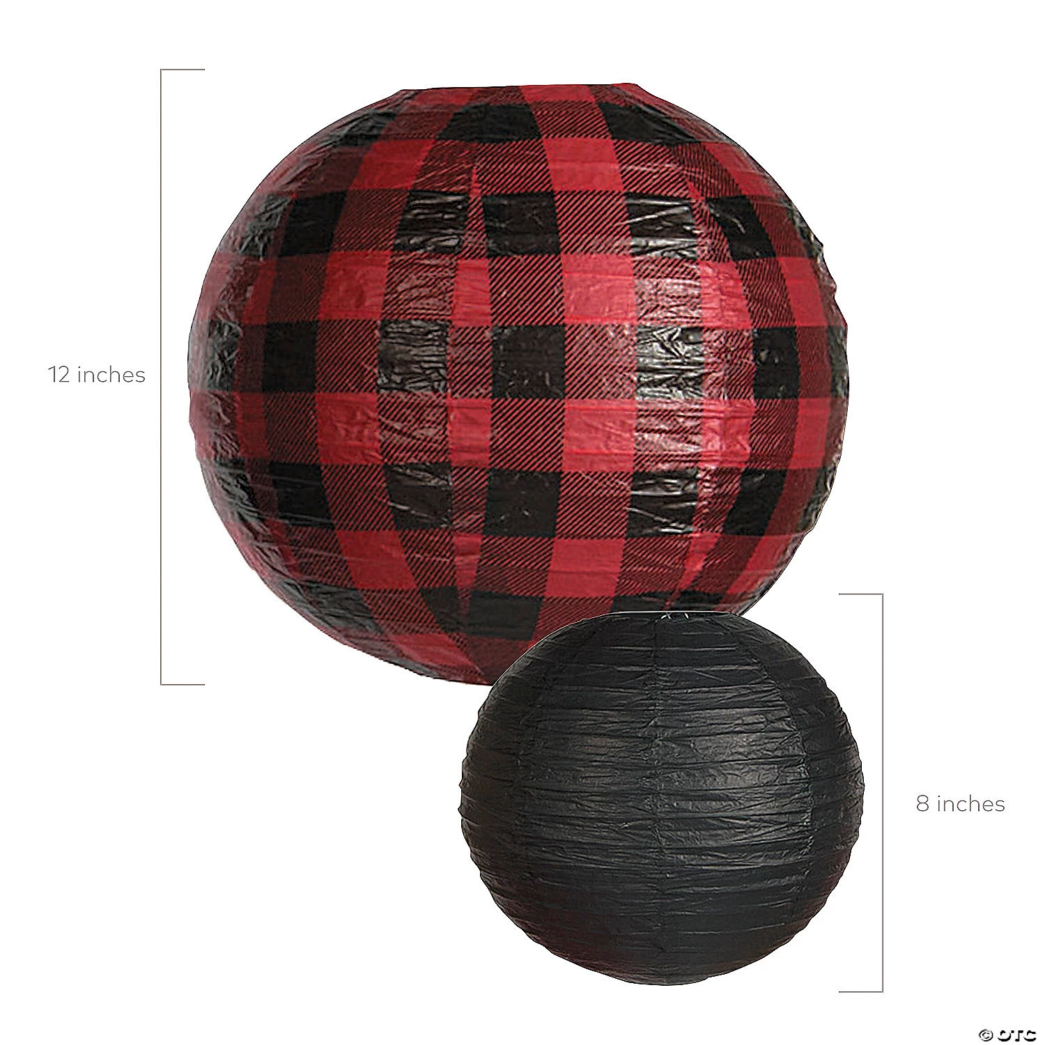 8" - 12" Red Buffalo Plaid Hanging Paper Lanterns - 6 Pc. 4 8" - 12" Red Buffalo Plaid Hanging Paper Lanterns - 6 Pc. - Image 2