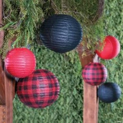 8" - 12" Red Buffalo Plaid Hanging Paper Lanterns - 6 Pc. 7 8" - 12" Red Buffalo Plaid Hanging Paper Lanterns - 6 Pc. -Party Decorations Sales Shop 8 12 red buffalo plaid hanging paper lanterns 6 pc 13774561 a02