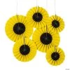 8" - 12" Sunflower Hanging Paper Fans - 6 Pc. -Party Decorations Sales Shop 8 12 sunflower hanging paper fans 6 pc 13970932