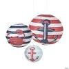 8" - 16" Baby Shower Nautical Hanging Paper Lanterns - 3 Pc. -Party Decorations Sales Shop 8 16 baby shower nautical hanging paper lanterns 3 pc 13687987