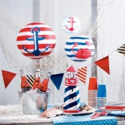8" - 16" Baby Shower Nautical Hanging Paper Lanterns - 3 Pc. -Party Decorations Sales Shop 8 16 baby shower nautical hanging paper lanterns 3 pc 13687987 a02