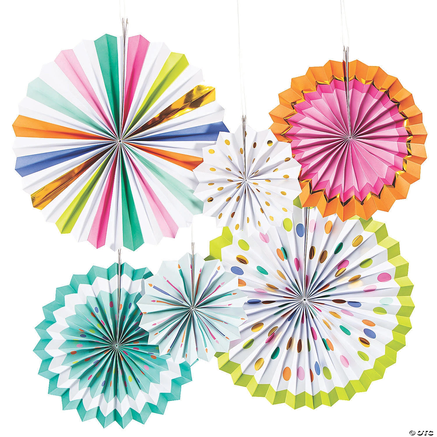 8" - 16" Birthday Cake Hanging Paper Fans - 6 Pc. 3 8" - 16" Birthday Cake Hanging Paper Fans - 6 Pc.