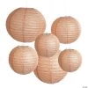 8" - 16" Burlap Print Hanging Paper Lanterns - 6 Pc. -Party Decorations Sales Shop 8 16 burlap print hanging paper lanterns 6 pc 13654816