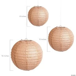 8" - 16" Burlap Print Hanging Paper Lanterns - 6 Pc. -Party Decorations Sales Shop 8 16 burlap print hanging paper lanterns 6 pc 13654816 a01