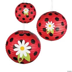 8" - 16" Little Ladybug Hanging Paper Lanterns - 3 Pc.