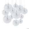 Hanging Tissue Paper Fans - 12 Pc. -Party Decorations Sales Shop 8 16 white hanging paper fans 12 pc 13650273