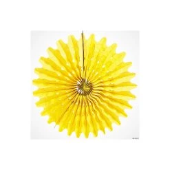 Hanging Tissue Paper Fans - 12 Pc. -Party Decorations Sales Shop 8 16 yellow hanging paper fans 12 pc 3 4225 020616