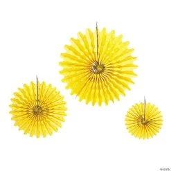 Hanging Tissue Paper Fans - 12 Pc.