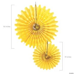 Hanging Tissue Paper Fans - 12 Pc. -Party Decorations Sales Shop 8 16 yellow hanging paper fans 12 pc 3 4225 a01