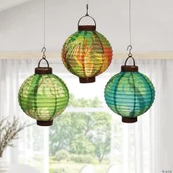 8" Luau Leaf Light-Up Hanging Paper Lanterns - 3 Pc. -Party Decorations Sales Shop 8 luau leaf light up hanging paper lanterns 3 pc 3 9159 a03