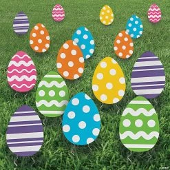 8" Mini Easter Egg Yard Signs - 24 Pc.