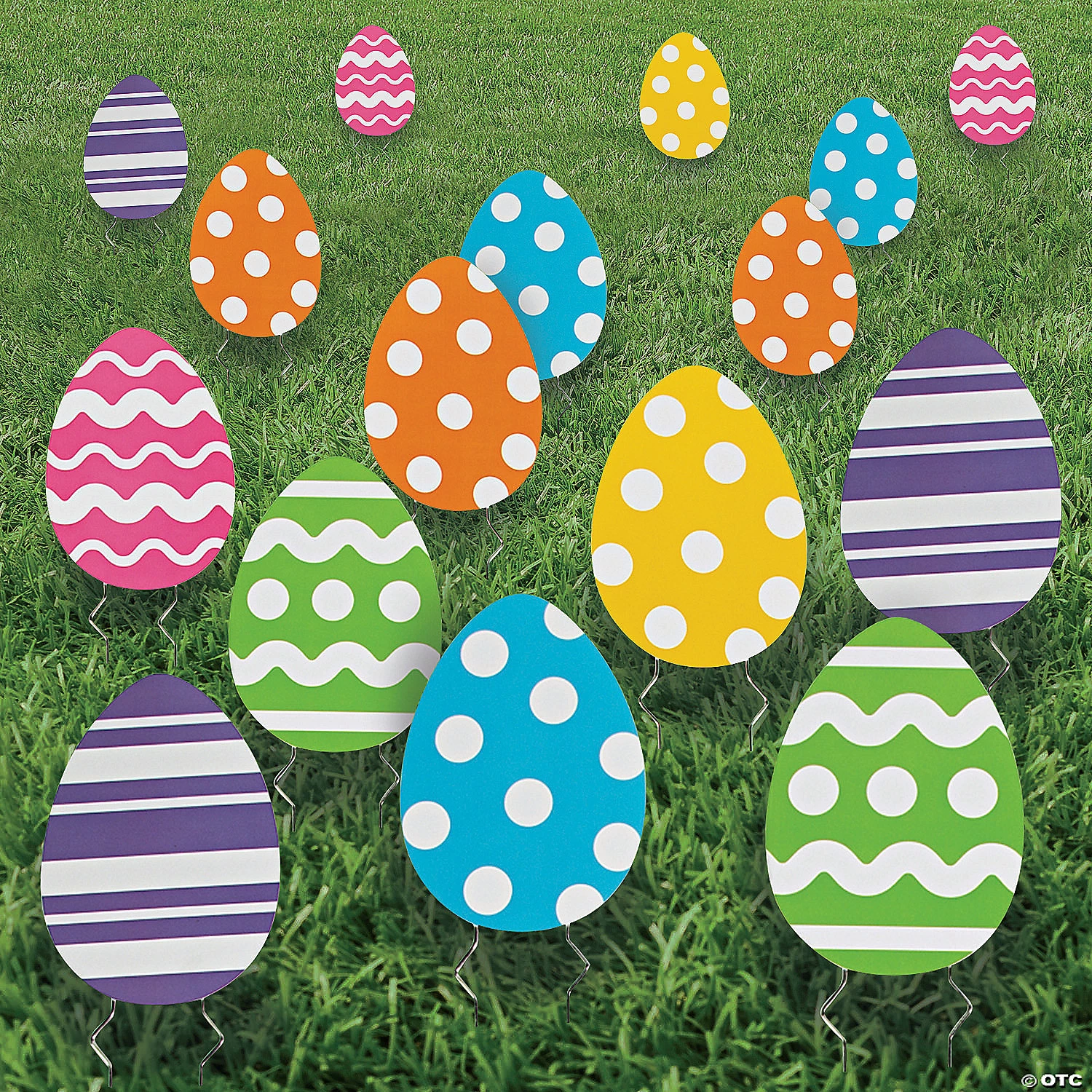 8" Mini Easter Egg Yard Signs - 24 Pc. 3 8" Mini Easter Egg Yard Signs - 24 Pc.