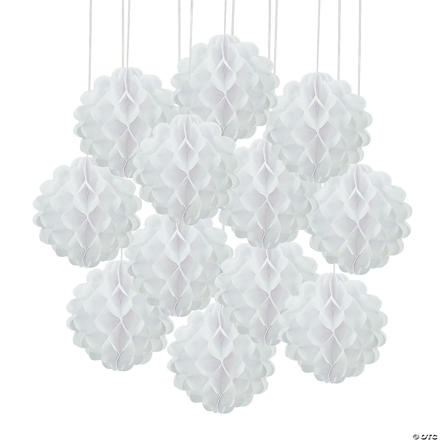 Hanging Tissue Paper Balls - 12 Pc. 3 Hanging Tissue Paper Balls - 12 Pc.