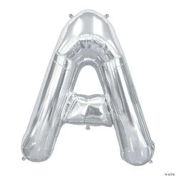 “A” Silver Letter 34" Mylar Balloon