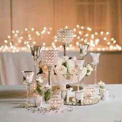 Acrylic Crystal Bead Pedestal Candle Holders - 2 Pc. -Party Decorations Sales Shop acrylic crystal bead pedestal candle holders 2 pc 13781170 a02