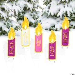 Advent Candle Yard Stakes Set - 5 Pc.