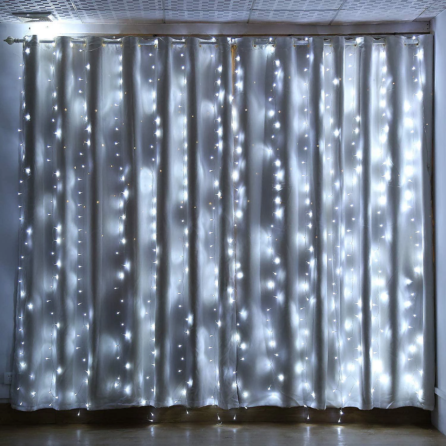 AGPtek 448LED White String Curtain Lights 4 AGPtek 448LED White String Curtain Lights - Image 2