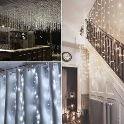 AGPtek 448LED White String Curtain Lights 9 AGPtek 448LED White String Curtain Lights -Party Decorations Sales Shop agptek 448led white string curtain lights14207765 a03NOWA