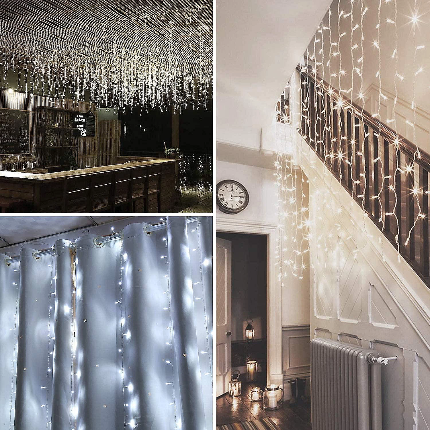 AGPtek 448LED White String Curtain Lights 6 AGPtek 448LED White String Curtain Lights - Image 4