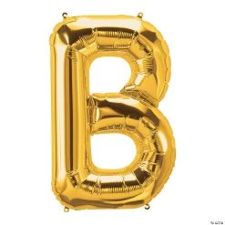 B Gold Letter 34" Mylar Balloon