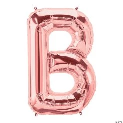 B Rose Gold Letter 34" Mylar Balloon