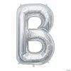 “B” Silver Letter 34" Mylar Balloon -Party Decorations Sales Shop b silver letter 34 mylar balloon13635352