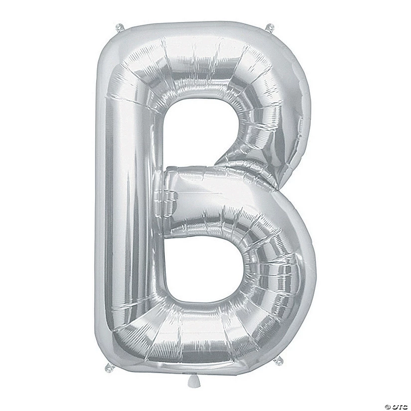 “B” Silver Letter 34" Mylar Balloon 3 “B” Silver Letter 34" Mylar Balloon