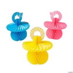 Baby Pacifier Honeycomb Centerpieces - 3 Pc.