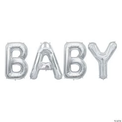 Baby Silver 34" Mylar Balloon Kit - 4 Pc.