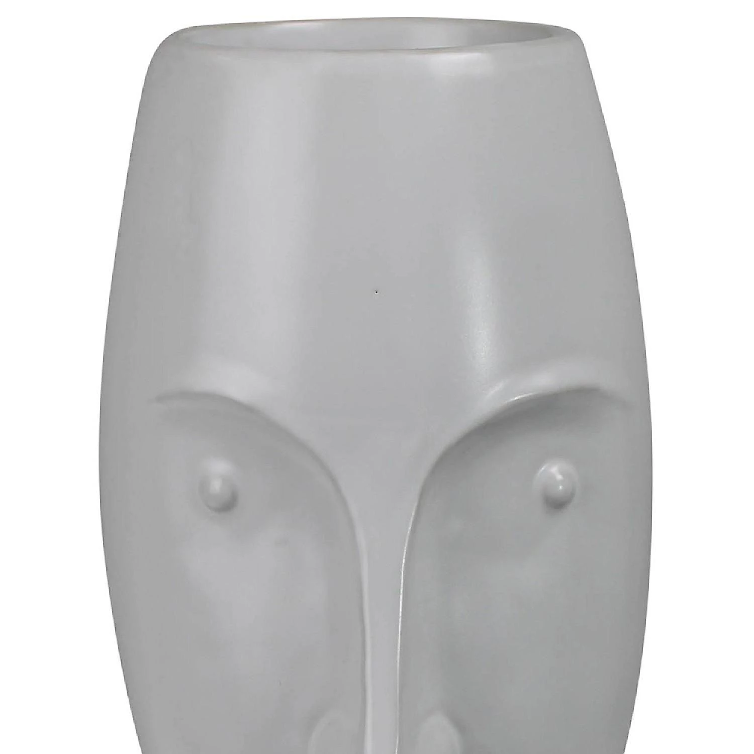 Benzara, 10" White Ceramic Face Vase with Round Top 4 Benzara, 10" White Ceramic Face Vase with Round Top - Image 2