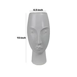 Benzara, 10" White Ceramic Face Vase with Round Top 9 Benzara, 10" White Ceramic Face Vase with Round Top -Party Decorations Sales Shop benzara 10 white ceramic face vase with round top14236588 a03NOWA