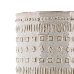 Benzara, 10" White Embossed Ceramic Vase -Party Decorations Sales Shop benzara 10 white embossed ceramic vase14229346 a01NOWA