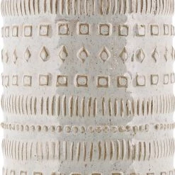 Benzara, 10" White Embossed Ceramic Vase -Party Decorations Sales Shop benzara 10 white embossed ceramic vase14229346 a02NOWA