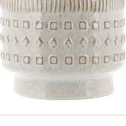 Benzara, 10" White Embossed Ceramic Vase -Party Decorations Sales Shop benzara 10 white embossed ceramic vase14229346 a03NOWA