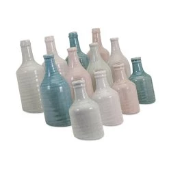 Benzara, 6" Sea blue, Off-white Sadler Mini Vases 12 Pc