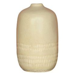 Benzara, 7" Beige Ceramic Vase with Pot Bellied Design