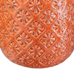 Benzara, 8" Orange Vase with Distorted Diamond Pattern 9 Benzara, 8" Orange Vase with Distorted Diamond Pattern -Party Decorations Sales Shop benzara 8 orange vase with distorted diamond pattern14236615 a03NOWA