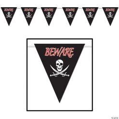 Beware Of Pirates Giant Pennant Banner
