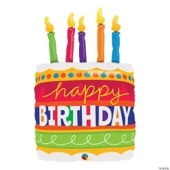 Birthday Cake & Candles 35" Mylar Balloon