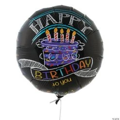 Birthday Chalk Metallic 18" Mylar Balloon