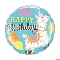 Birthday Llama 18" Mylar Balloon