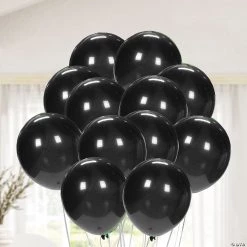 9" Latex Balloons - 24 Pc. 7 9" Latex Balloons - 24 Pc. -Party Decorations Sales Shop black 9 latex balloons 24 pc 13702892 a02