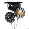 Black & Gold Graduation 18" - 30" x 20" Mylar Balloons - 3 Pc. -Party Decorations Sales Shop black and gold graduation 18 30 x 20 mylar balloons 3 pc 13729380