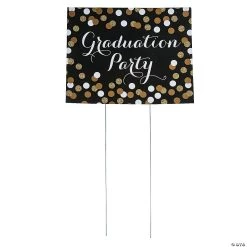 Black & Gold Graduation Yard Sign -Party Decorations Sales Shop black and gold graduation yard sign13729386 a01