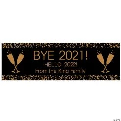 Black & Gold New Year’s Eve Party Custom Banner