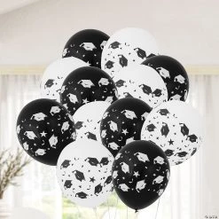 Black & White Graduation 11" Latex Balloons - 24 Pc. 5 Black & White Graduation 11" Latex Balloons - 24 Pc. -Party Decorations Sales Shop black and white graduation 11 latex balloons 24 pc 13963915 a02