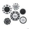Black & White Graduation Hanging Fans - 6 Pc. 2 Black & White Graduation Hanging Fans - 6 Pc. -Party Decorations Sales Shop black and white graduation hanging fans 6 pc 13935834