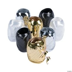 Black & White Metallic Curling Ribbon - 8 Pc.