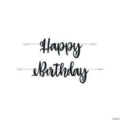Black Happy Birthday Banner - 2 Pc.